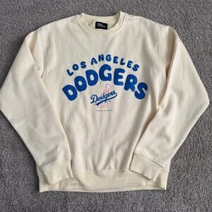 Peace Collective Los Angeles Dodgers Bubble Crewneck Ivory Sweatshirt Size M